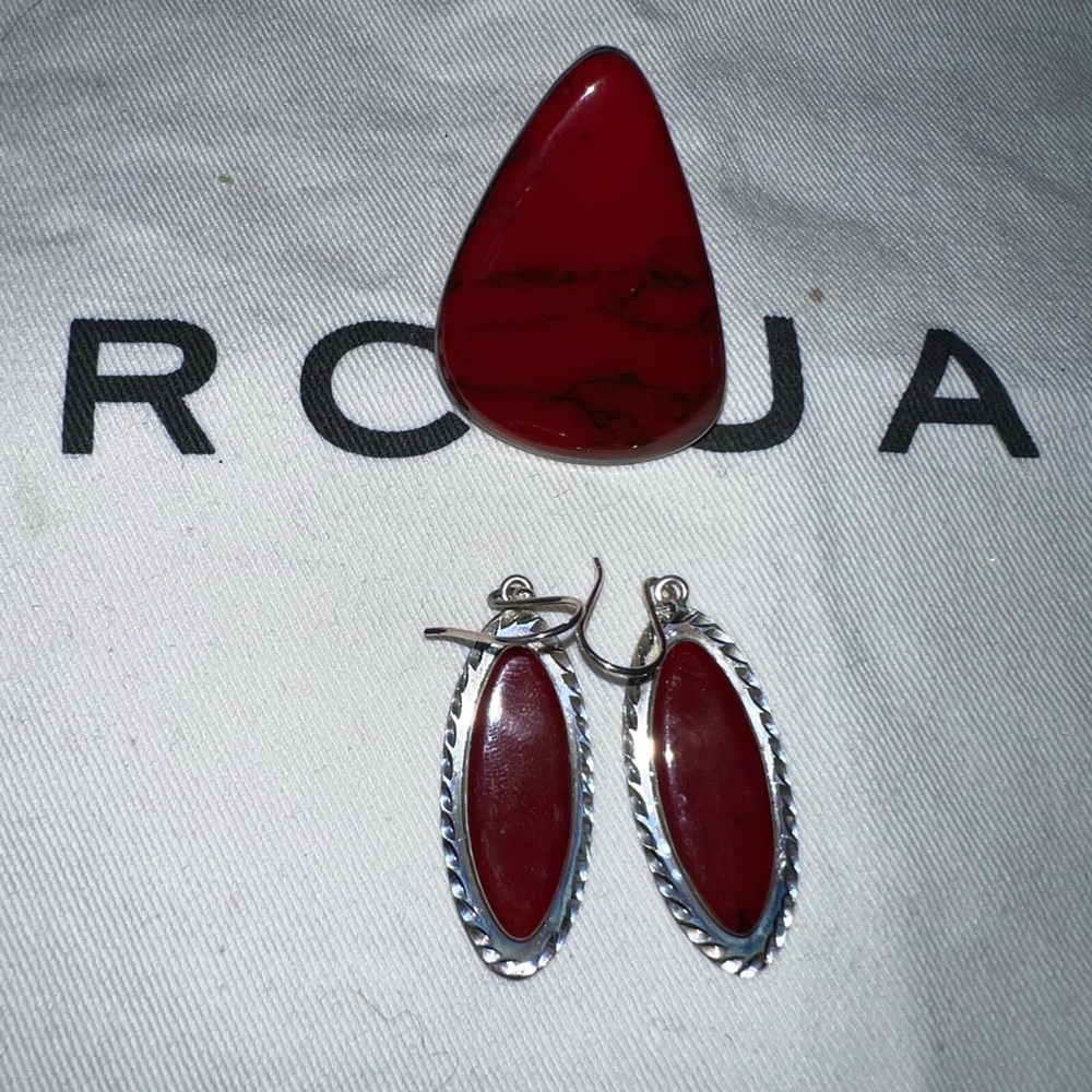 Sterling silver earrings and ring set